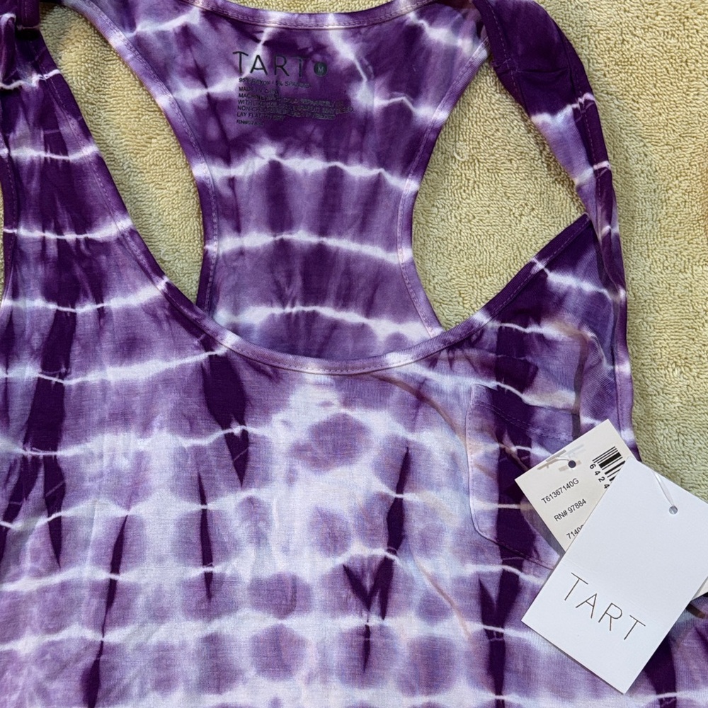 Tart Purple and White Tie-Dye Racerback Tank